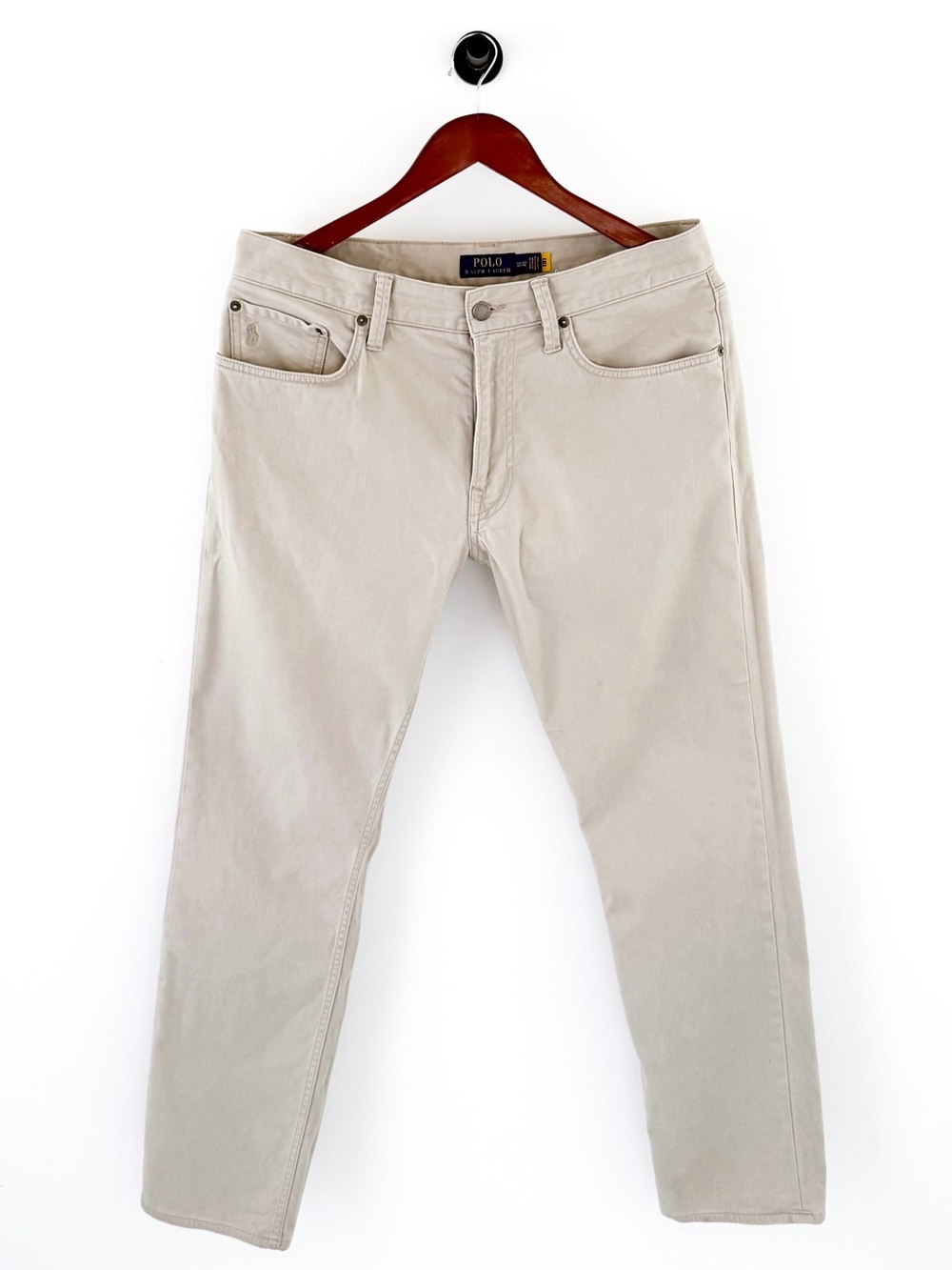 Polo Ralph Lauren Slim Straight-Leg Twill Pants in Light Taupe Khaki 32x32 Men's - Picture 3 of 11